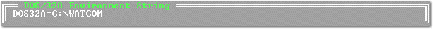 DOS/32A Environment String Window - example