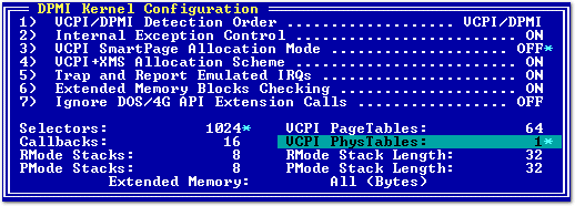 DPMI Kernel Configuration Window - example
