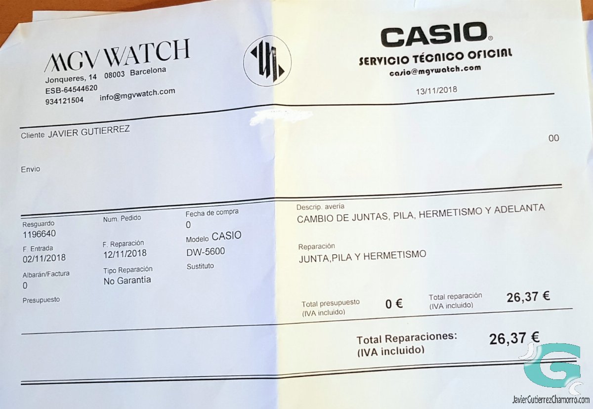 El SAT de Casio (MGV Watch)